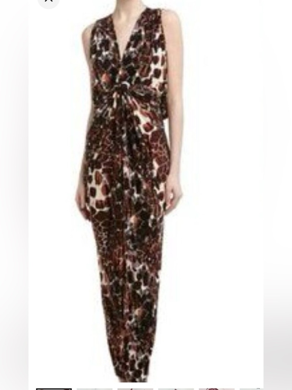 Women's Brown Animal Print Maxi w/Tie Front Detail by T Bags Los Angeles. Size S
